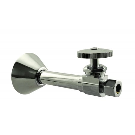 Westbrass Straight Stop, 1/2" Copper Sweat x 3/8" OD Comp. in Polished Nickel D1114-05